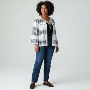 Nanette Lepore embroidered bell sleeve topper - Size 14